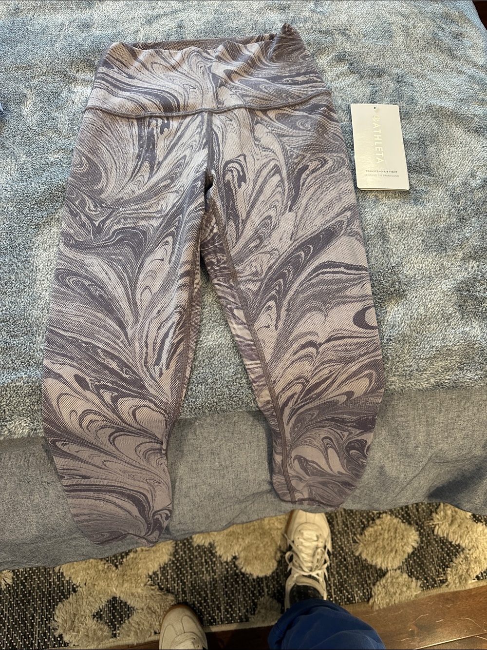 Athleta Girls Purple Swirl Print Leggings